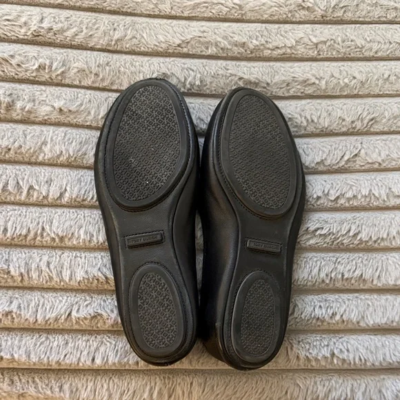 Tory Burch Black Flats with Gold Emblem - Picture 2 of 4